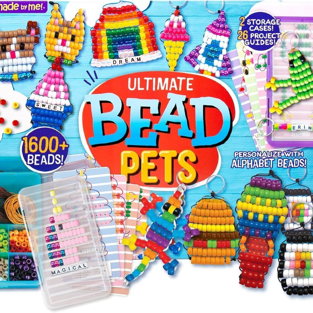Ultimate Bead Pets by , Bead Pets Crafts for Kids, Includes Over 1400 Beads, Cor